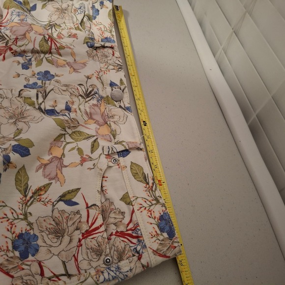 J Jill Authentic‎ Fit Slim Ankle Pants Womens Size 18 Floral Cotton Blend - Picture 8 of 10